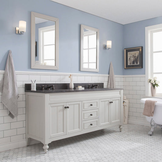 Water Creation Potenza 72" Inch Double Sink Bathroom Vanity in Earl Grey - Luxe Bathroom Vanities
