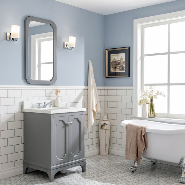 Water Creation Queen 24" Inch Single Sink Quartz Carrara Vanity - Luxe Bathroom Vanities