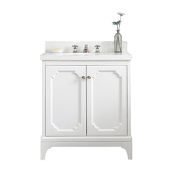 Water Creation Queen 30" Inch Single Sink Quartz Carrara Vanity - Luxe Bathroom Vanities