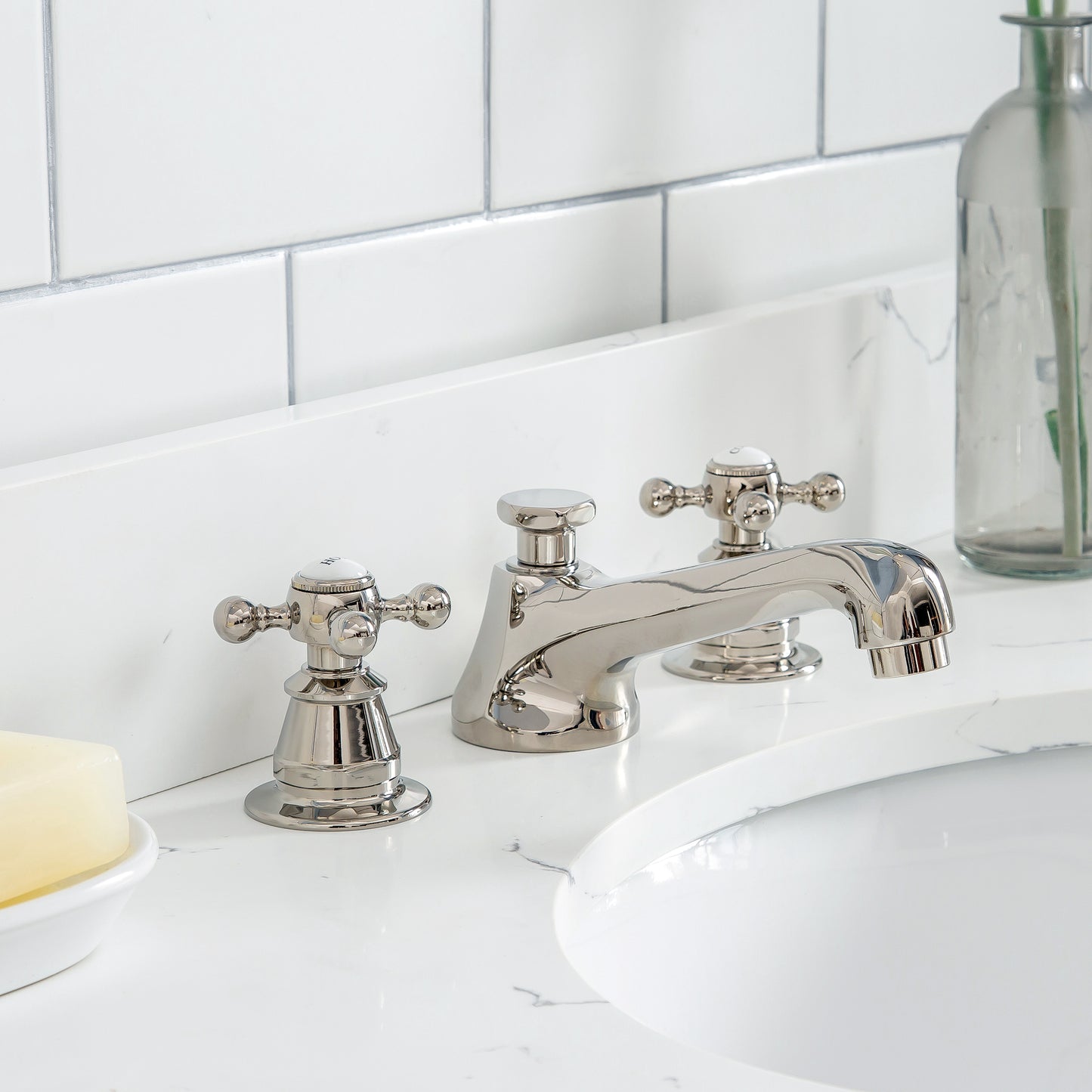 Water Creation Queen 30" Inch Single Sink Quartz Carrara Vanity with Lavatory Faucet - Luxe Bathroom Vanities