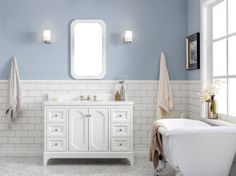 Water Creation Queen 48" Inch Single Sink Quartz Carrara Vanity - Luxe Bathroom Vanities