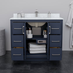 Wyndham Icon 42 Inch Single Bathroom Vanity No Countertop, No Sink in Brushed Nickel Trim - Luxe Bathroom Vanities