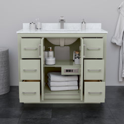 Wyndham Icon 42 Inch Single Bathroom Vanity No Countertop, No Sink in Brushed Nickel Trim - Luxe Bathroom Vanities