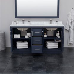 Wyndham Icon 66 Inch Double Bathroom Vanity  No Countertop, No Sink in Brushed Nickel Trim - Luxe Bathroom Vanities