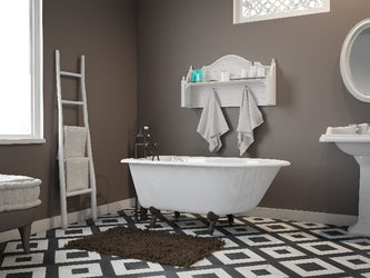 Cambridge Plumbing 55" X 30" Cast-Iron Rolled Rim Clawfoot Tub - Luxe Bathroom Vanities