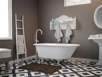 Cambridge Plumbing 55" X 30" Cast-Iron Rolled Rim Clawfoot Tub - Luxe Bathroom Vanities