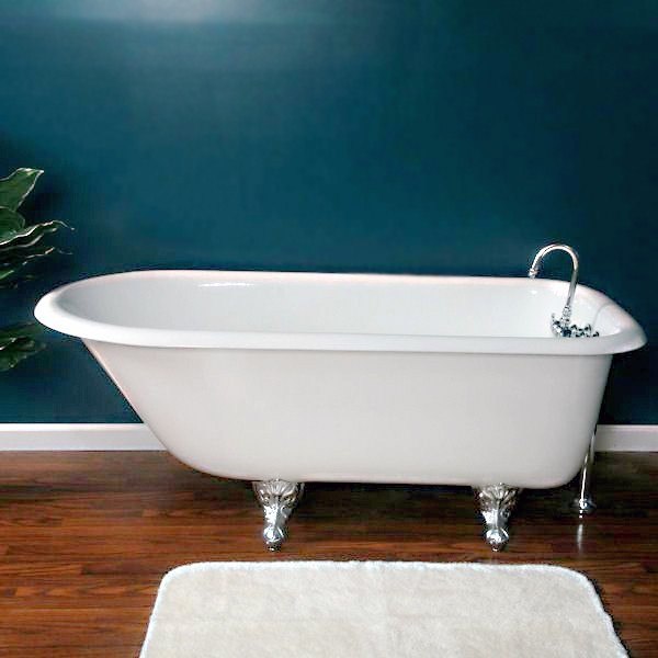 Cambridge Plumbing 61" X 30" Cast-Iron Rolled Rim Clawfoot Tub - Luxe Bathroom Vanities