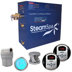 SteamSpa Royal 9 KW QuickStart Acu-Steam Bath Generator Package in Brushed Nickel - Luxe Bathroom Vanities Luxury Bathroom Fixtures Bathroom Furniture