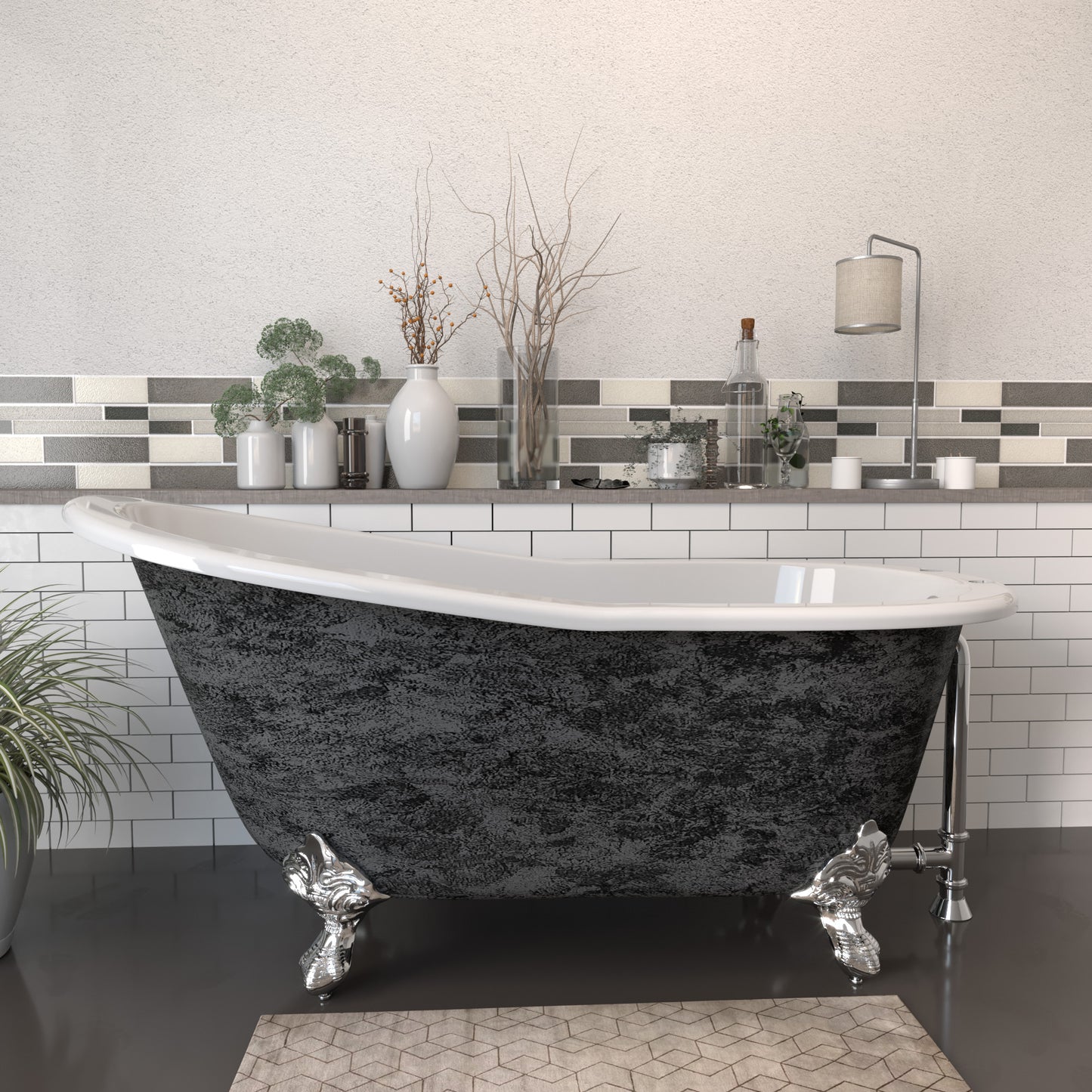 Cambridge Plumbing 61" X 30" Cast IronClawfoot Bathtub - Luxe Bathroom Vanities