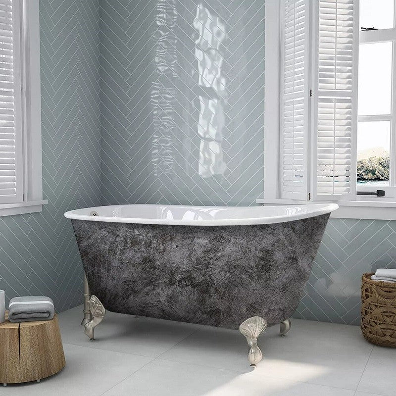Cambridge Plumbing 54" X 30" Cast Iron Swedish Slipper Tub - Luxe Bathroom Vanities