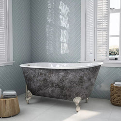 Cambridge Plumbing 54" X 30" Cast Iron Swedish Slipper Tub - Luxe Bathroom Vanities