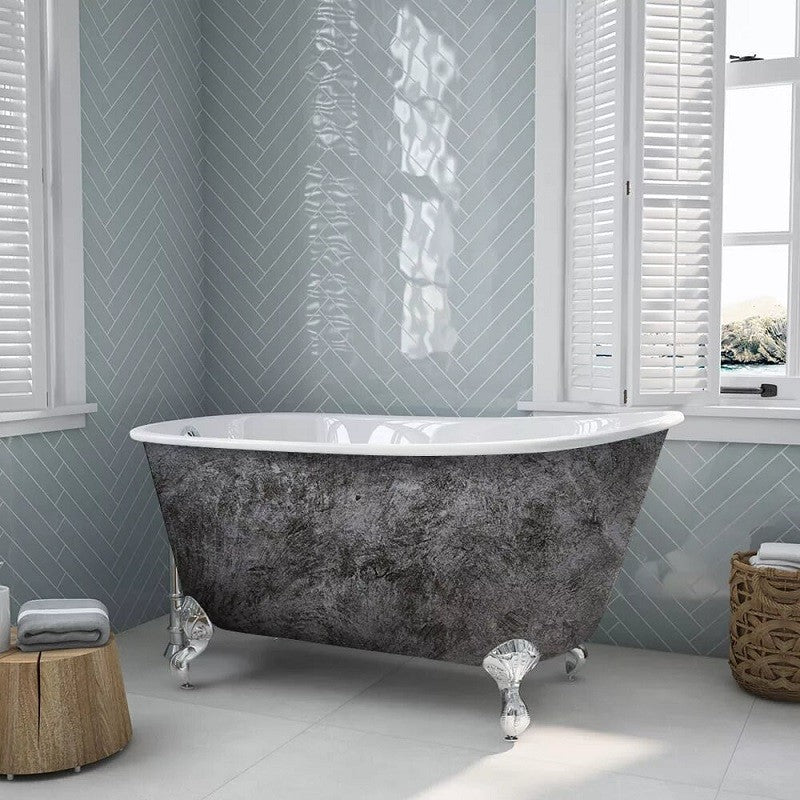 Cambridge Plumbing 54" X 30" Cast Iron Swedish Slipper Tub - Luxe Bathroom Vanities