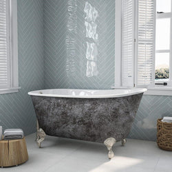 Cambridge Plumbing 58" X 30" Cast Iron Swedish Slipper Tub - Luxe Bathroom Vanities