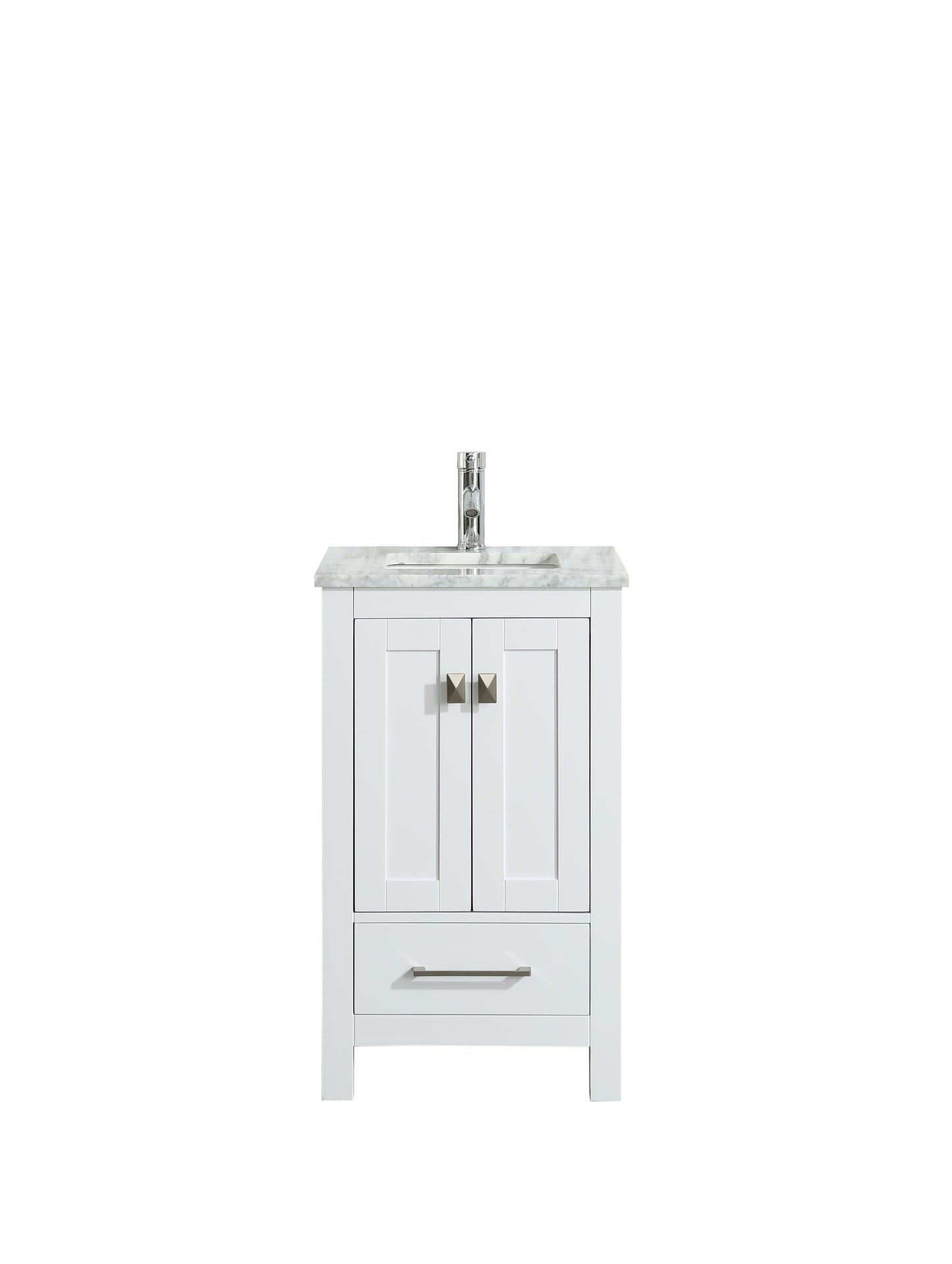 Eviva London 20" Transitional Espresso bathroom vanity with white Carrara marble countertop - Luxe Bathroom Vanities Luxury Bathroom Fixtures Bathroom Furniture