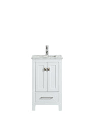 Eviva London 20" Transitional Espresso bathroom vanity with white Carrara marble countertop - Luxe Bathroom Vanities Luxury Bathroom Fixtures Bathroom Furniture