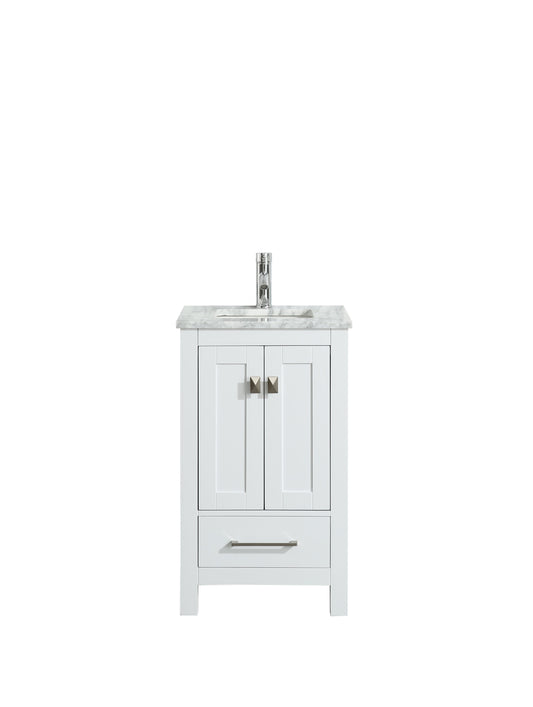 Eviva London 30" Transitional White bathroom vanity with white Carrara marble countertop - Luxe Bathroom Vanities Luxury Bathroom Fixtures Bathroom Furniture