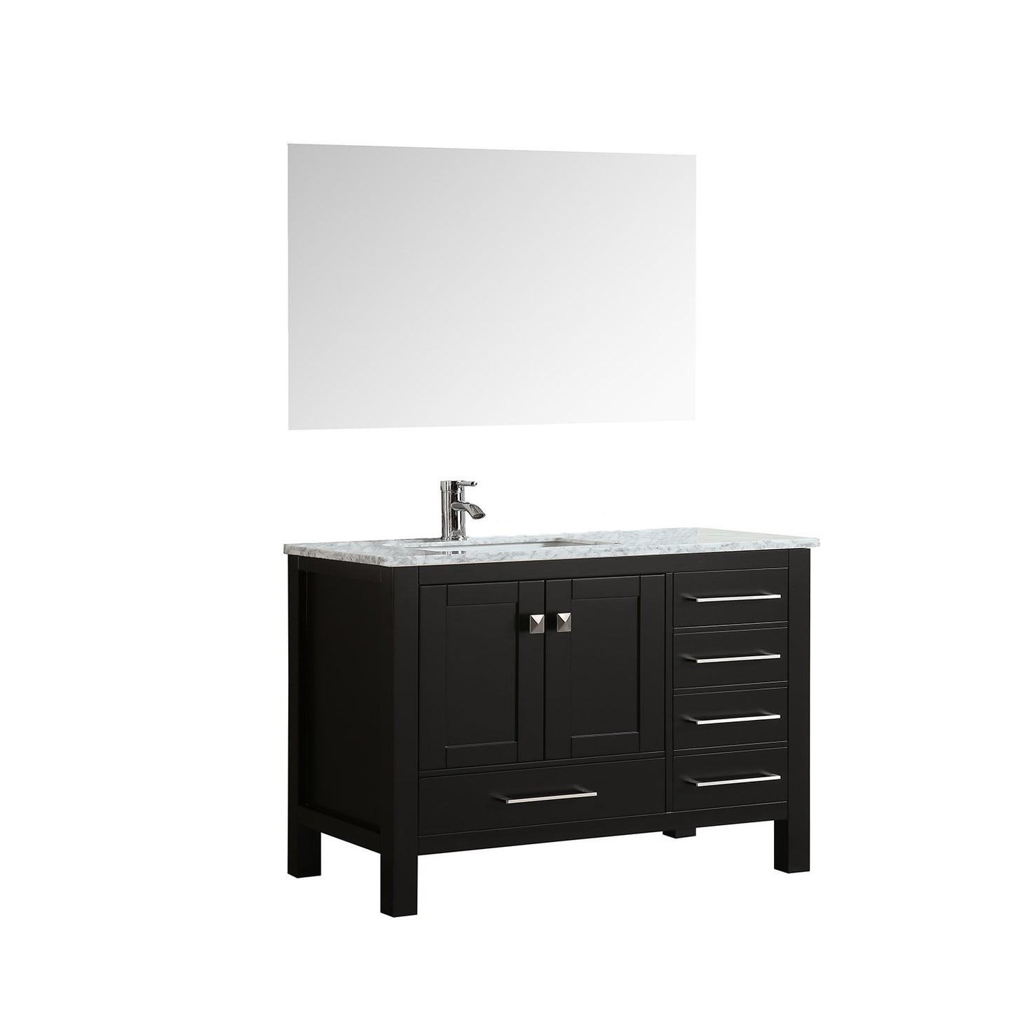 Eviva London 42 in. Transitional Espresso bathroom vanity with White Carrara Marble Countertop - Luxe Bathroom Vanities Luxury Bathroom Fixtures Bathroom Furniture