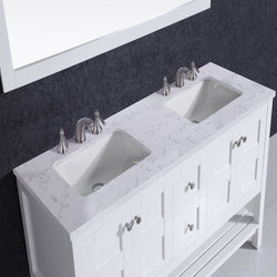 Eviva Glamor 60 in. White Bathroom vanity with Marble Counter-top and Undermount Porcelian Sink - Luxe Bathroom Vanities Luxury Bathroom Fixtures Bathroom Furniture
