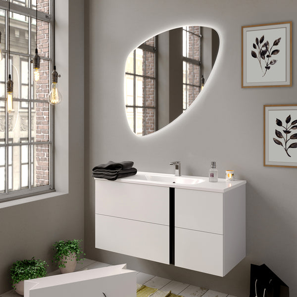 LaToscana VERTICAL 39'' Vanity Unit in Glossy White - Luxe Bathroom Vanities