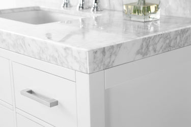 Ancerre Designs Elizabeth 36 in. Bath Vanity Set with Italian Carrara White Marble Vanity top and White Undermount Basin - Luxe Bathroom Vanities