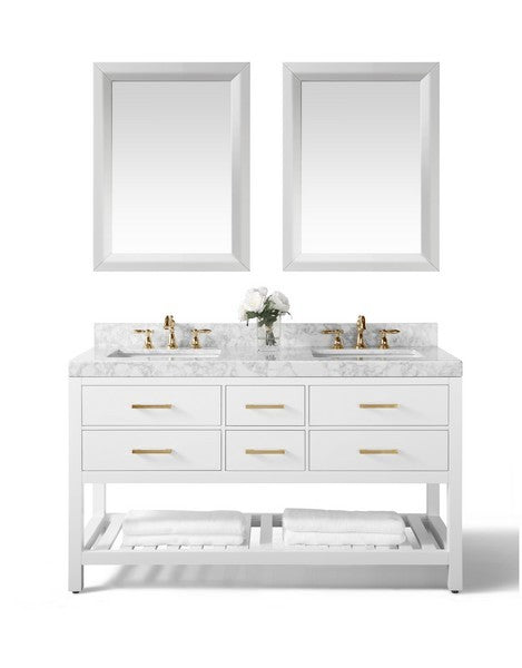 Ancerre Designs Elizabeth 60 in. Bath Vanity Set With Mirror - Luxe Bathroom Vanities