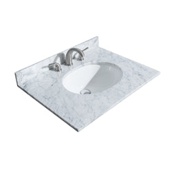 30 inch Single Bathroom Vanity in Dark Gray, White Carrara Marble Countertop, Undermount Oval Sink, and No Mirror - Luxe Bathroom Vanities Luxury Bathroom Fixtures Bathroom Furniture