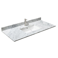 48 inch Single Bathroom Vanity in Dark Gray, White Carrara Marble Countertop, Undermount Square Sink, and No Mirror - Luxe Bathroom Vanities Luxury Bathroom Fixtures Bathroom Furniture