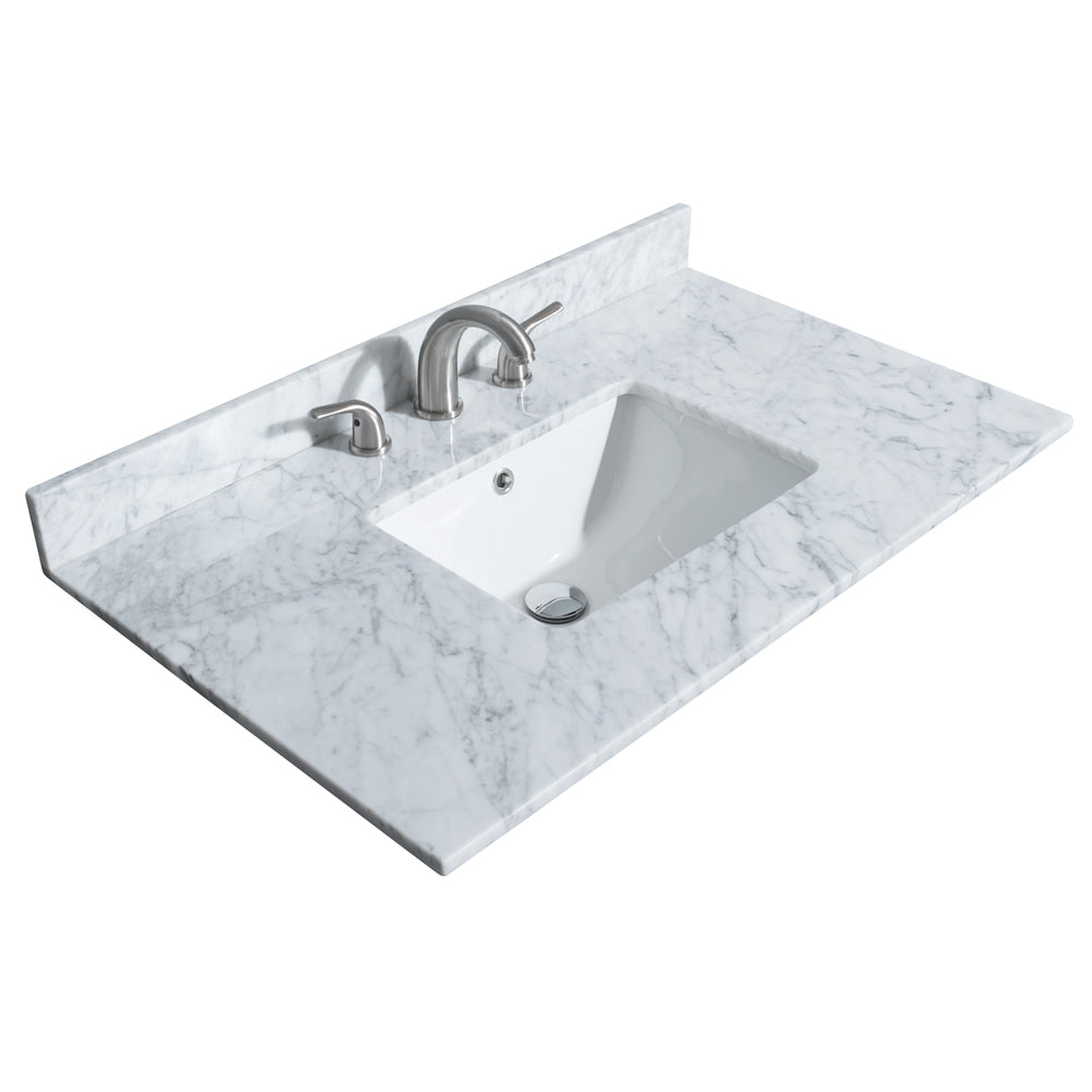 Wyndham Deborah 36 Inch Single Bathroom Vanity Undermount Square Sink in Matte Black Trim - Luxe Bathroom Vanities