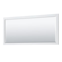 Wyndham Avery 72 Inch Double Bathroom Vanity White Carrara Marble Countertop, Undermount Square Sinks in Matte Black Trim with 70 Inch Mirror - Luxe Bathroom Vanities