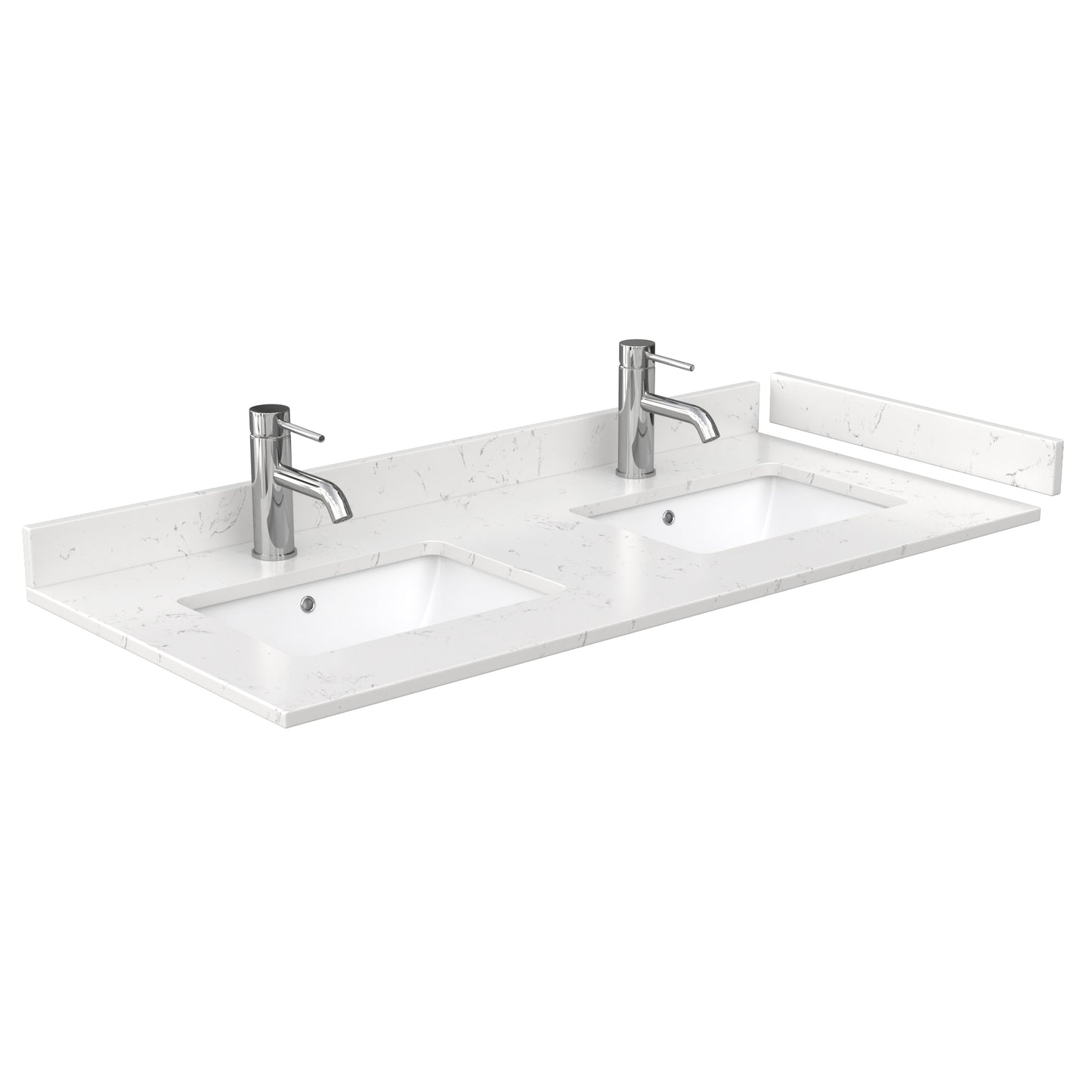 Wyndham Avery 48 Inch Double Bathroom Vanity Light-Vein Carrara Cultured Marble Countertop with Undermount Square Sinks in Matte Black Trim - Luxe Bathroom Vanities