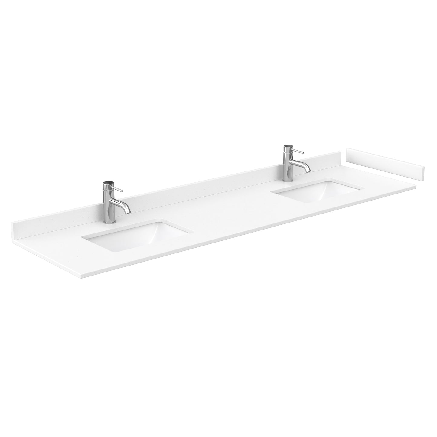 Wyndham Avery 80 Inch Double Bathroom Vanity White Cultured Marble Countertop with Undermount Square Sinks in Matte Black Trim - Luxe Bathroom Vanities