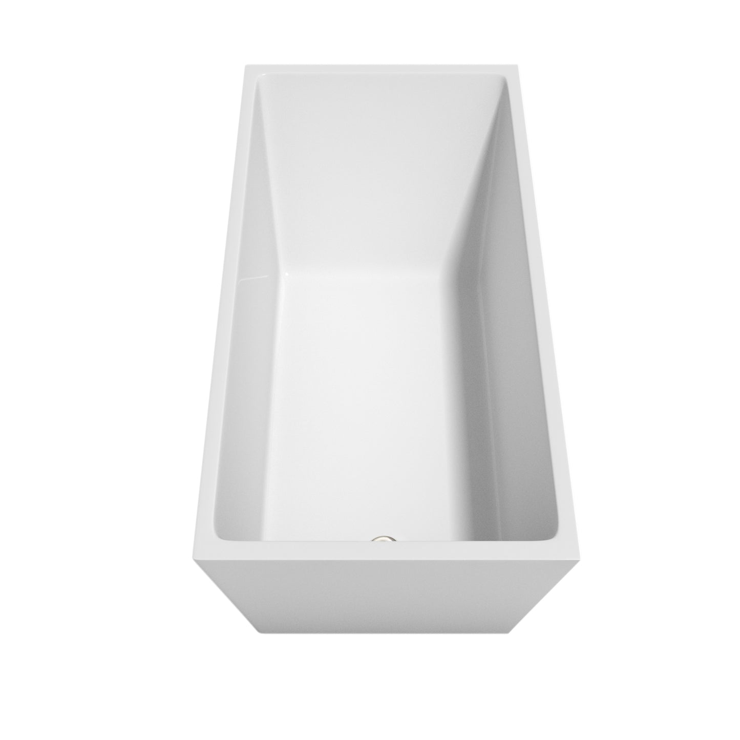 Wyndham Collection Hannah 59 Inch Freestanding Bathtub in White with Brushed Nickel Drain and Overflow Trim - Luxe Bathroom Vanities