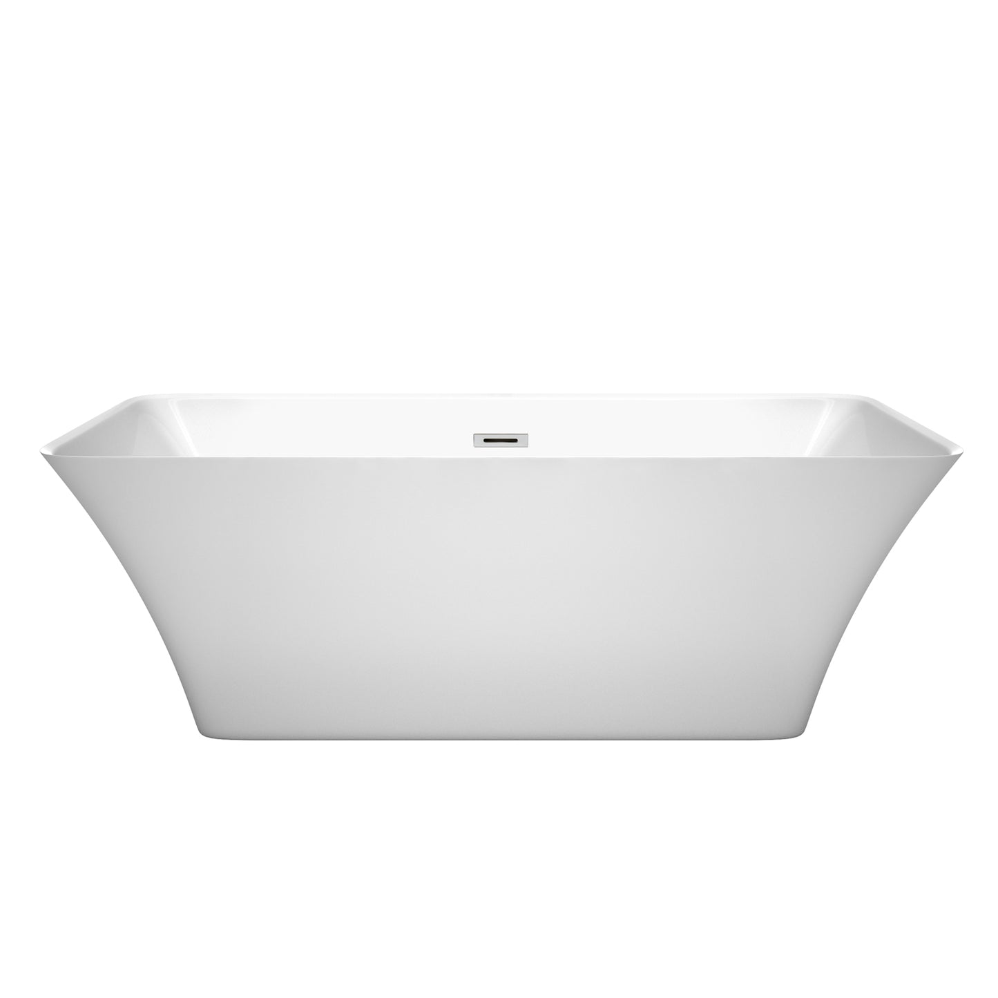 67 inch Freestanding Bathtub in White with Polished Chrome Drain and Overflow Trim - Luxe Bathroom Vanities Luxury Bathroom Fixtures Bathroom Furniture