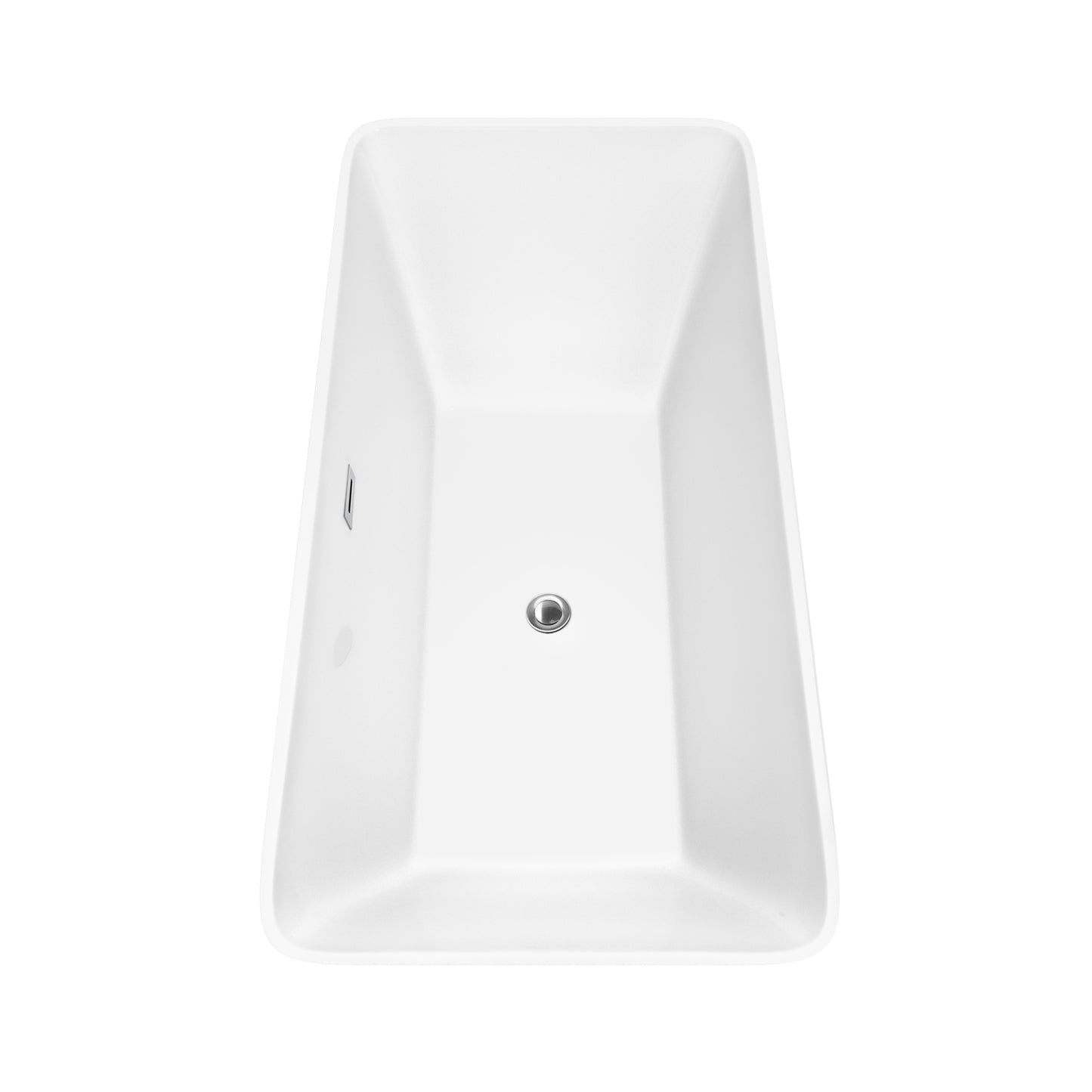 67 inch Freestanding Bathtub in White with Floor Mounted Faucet, Drain and Overflow Trim - Luxe Bathroom Vanities Luxury Bathroom Fixtures Bathroom Furniture