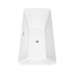 67 inch Freestanding Bathtub in White with Drain and Overflow Trim - Luxe Bathroom Vanities Luxury Bathroom Fixtures Bathroom Furniture