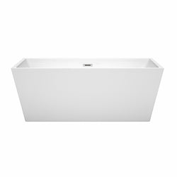 63 inch Freestanding Bathtub in White with Drain and Overflow Trim - Luxe Bathroom Vanities Luxury Bathroom Fixtures Bathroom Furniture