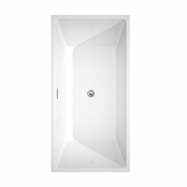 63 inch Freestanding Bathtub in White with Drain and Overflow Trim - Luxe Bathroom Vanities Luxury Bathroom Fixtures Bathroom Furniture