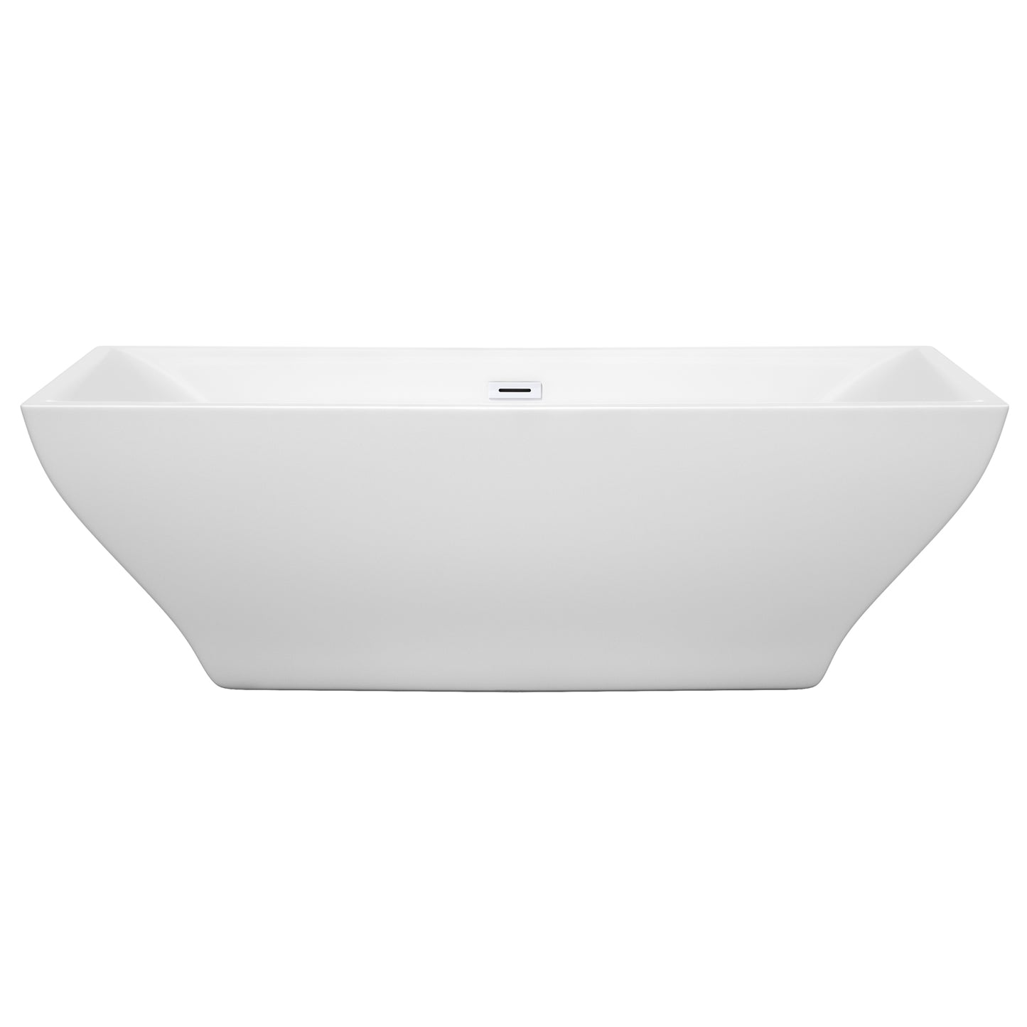 Wyndham Collection Maryam 71 Inch Freestanding Bathtub in White with Drain and Overflow Trim - Luxe Bathroom Vanities