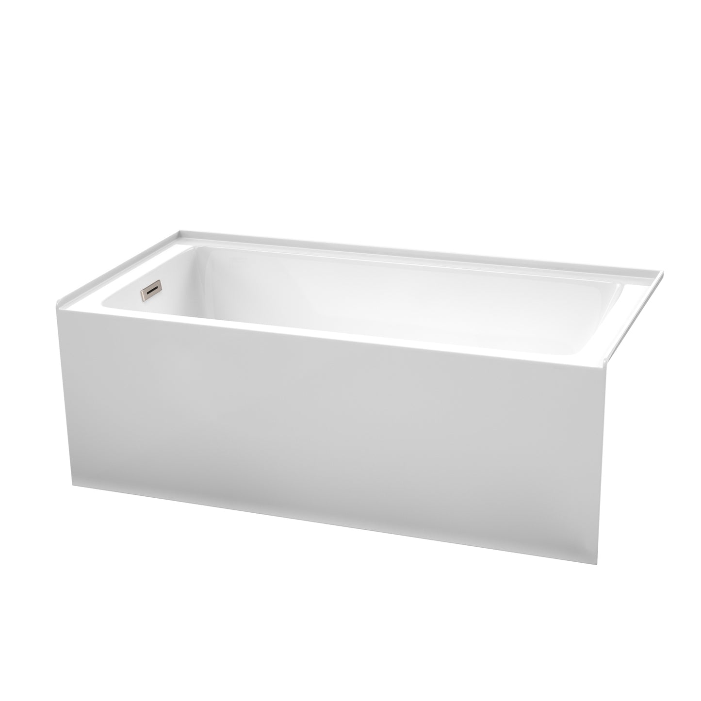 60 x 30 Inch Alcove Bathtub in White with Left-Hand Drain and Overflow Trim - Luxe Bathroom Vanities Luxury Bathroom Fixtures Bathroom Furniture