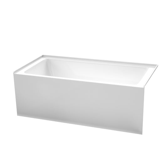 60 x 30 Inch Alcove Bathtub in White with Right-Hand Drain and Overflow Trim - Luxe Bathroom Vanities Luxury Bathroom Fixtures Bathroom Furniture