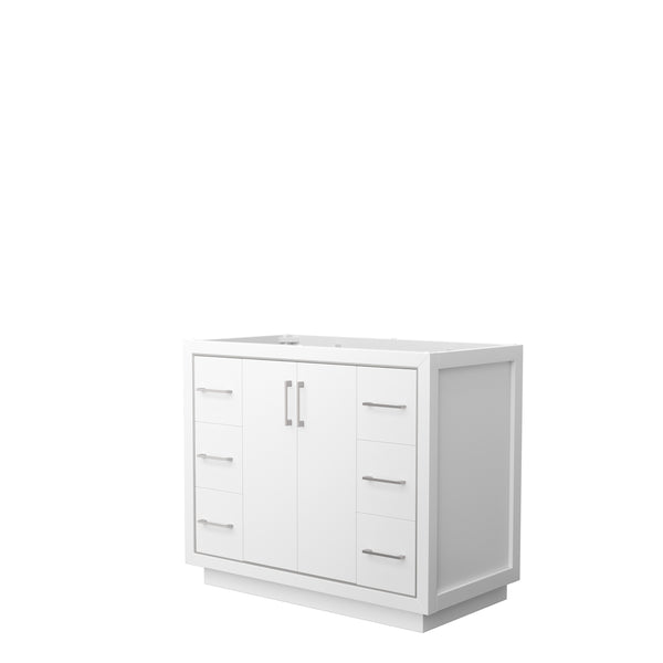 Wyndham Icon 42 Inch Single Bathroom Vanity No Countertop, No Sink in Brushed Nickel Trim - Luxe Bathroom Vanities