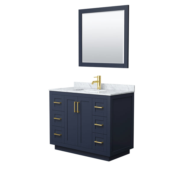 Wyndham Miranda 42 Inch Dark Blue Single Bathroom Vanity - Luxe Bathroom Vanities