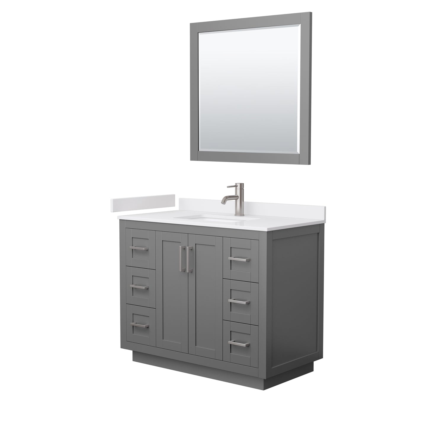 Wyndham Miranda 42 Inch Dark Gray Single Bathroom Vanity - Luxe Bathroom Vanities