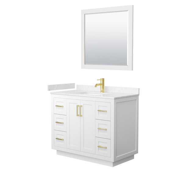 Wyndham Miranda 42 Inch White Single Bathroom Vanity - Luxe Bathroom Vanities
