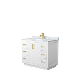Wyndham Miranda 42 Inch White Single Bathroom Vanity - Luxe Bathroom Vanities