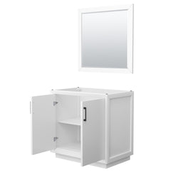 Wyndham Strada 36 Inch Single Bathroom Vanity with 34 Inch Mirror No Counter Top No Sink - Luxe Bathroom Vanities