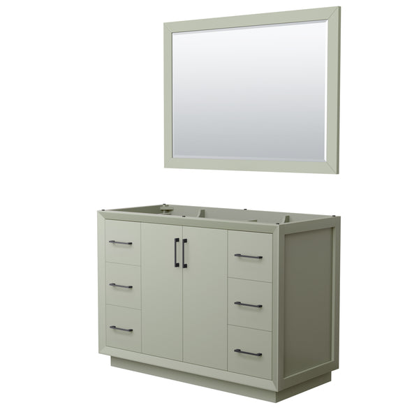 Wyndham Strada 48 Inch Single Bathroom Vanity with 46 Inch Mirror No Counter Top No Sink - Luxe Bathroom Vanities