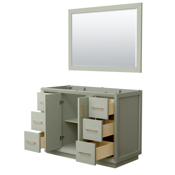 Wyndham Strada 48 Inch Single Bathroom Vanity with 46 Inch Mirror No Counter Top No Sink - Luxe Bathroom Vanities