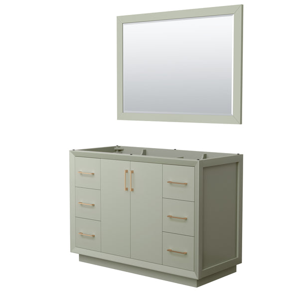 Wyndham Strada 48 Inch Single Bathroom Vanity with 46 Inch Mirror No Counter Top No Sink - Luxe Bathroom Vanities