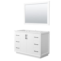 Wyndham Strada 48 Inch Single Bathroom Vanity with 46 Inch Mirror No Counter Top No Sink - Luxe Bathroom Vanities